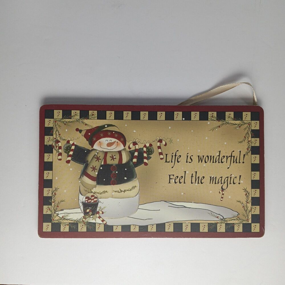 Kurt S. Alter, Inc Hanging Christmas Wooden Sign "Life Is Wonderful!"